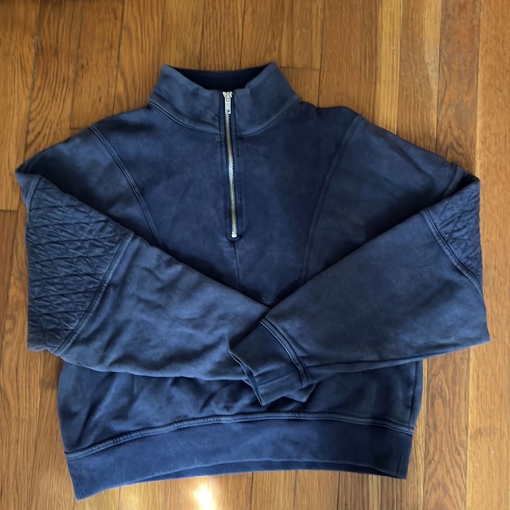 Quarter Zip Cropped Sweatshirt